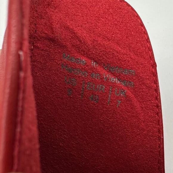 Aldo Red Leather Fraresa Stiletto Heel Ankle Boots Pointed Toe Booties Womens 9 - Picture 11 of 14